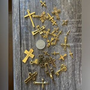 Mixed lot of cross necklace pendants gold men’s women’s